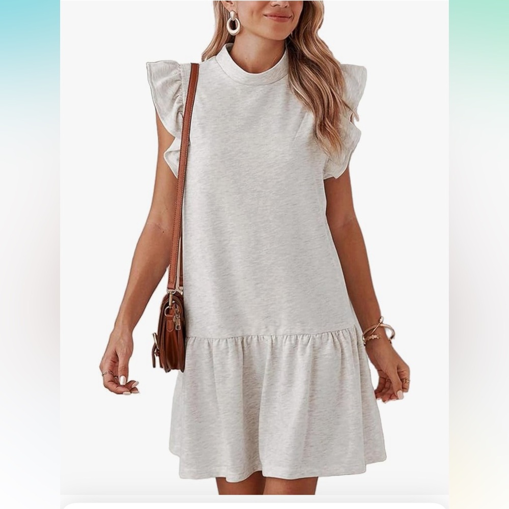 Amazon Gray Ruffled Mini Sundress